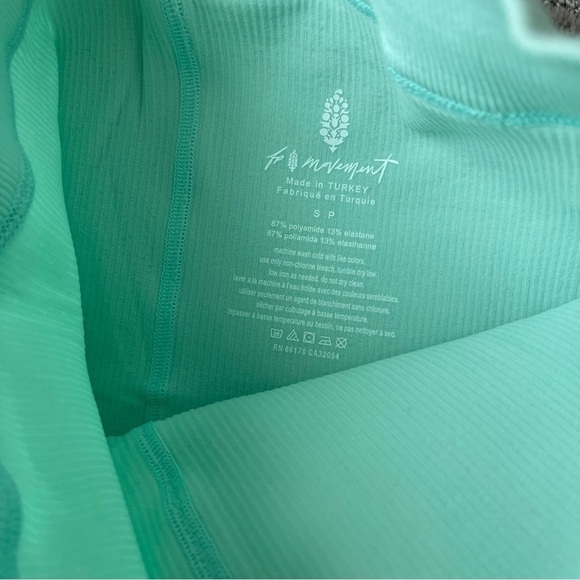 Free People Free Throw Shorts Ribbed High Rise Turquoise Mint Green - Picture 9 of 13